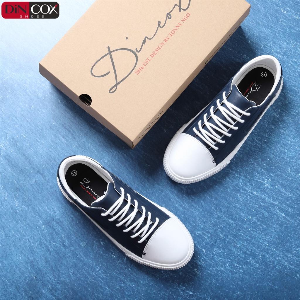 Giày Sneaker Da Nam DINCOX D07 Tinh Tế Hiện Đại Navy/White