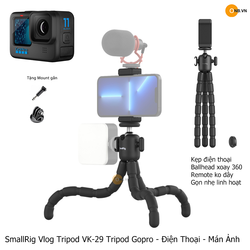 SmallRig Vlog Tripod VK-29 Tripod Gopro - Điện Thoại - Máy Ảnh