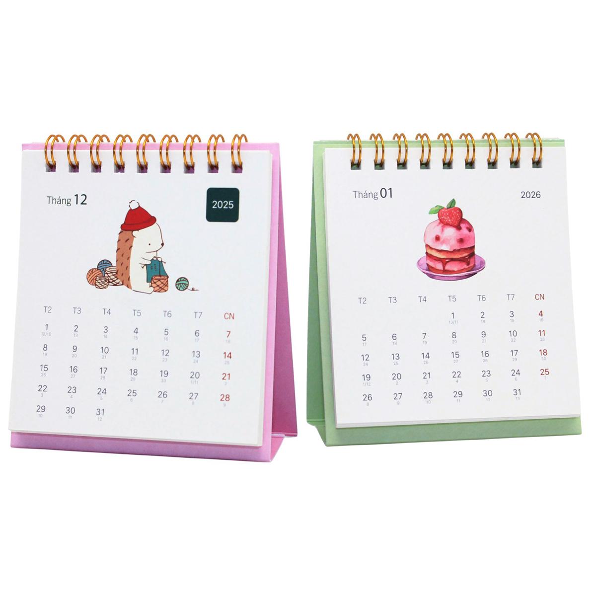 Lịch Bàn Teen Mini 2026 - Size S - Linh Lan - Mẫu 2