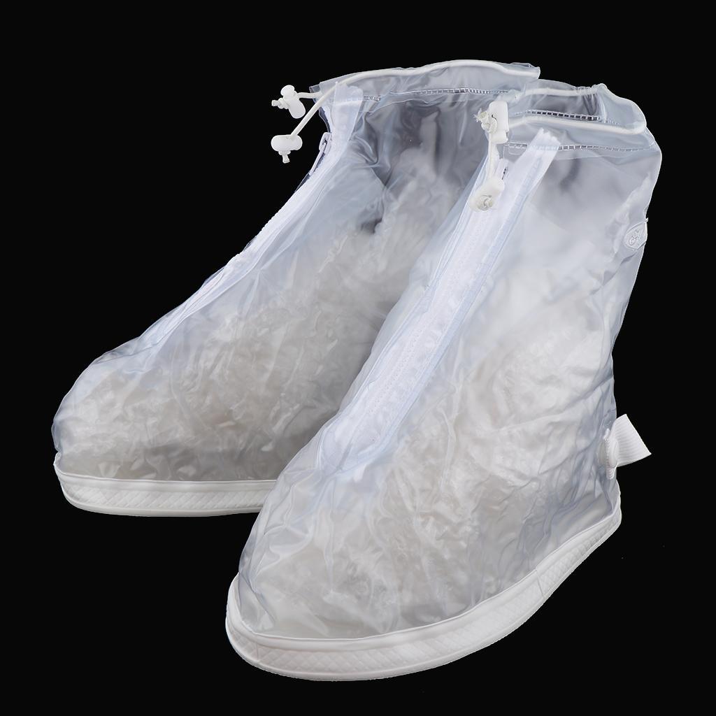 Waterproof Rain Boots Cover Reusable & Foldable Shoes Overshoes Durable Anti-Slip Sole Travel Gear Cycling Fishing Men Women Kids