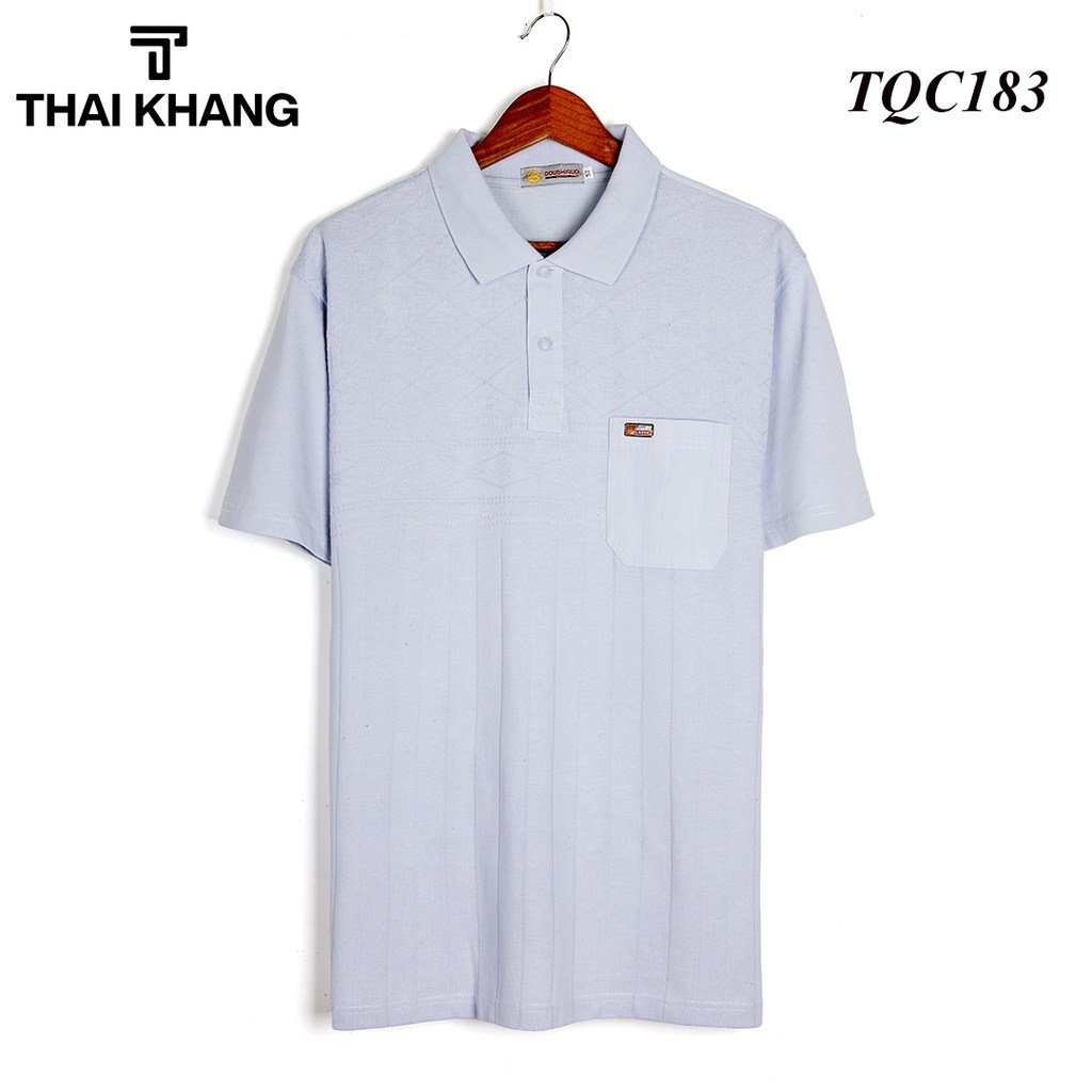 Áo polo nam form rộng kẻ sọc cổ tàu Quảng Châu cao cấp vải mềm mịn mặc htoai mái TQC18