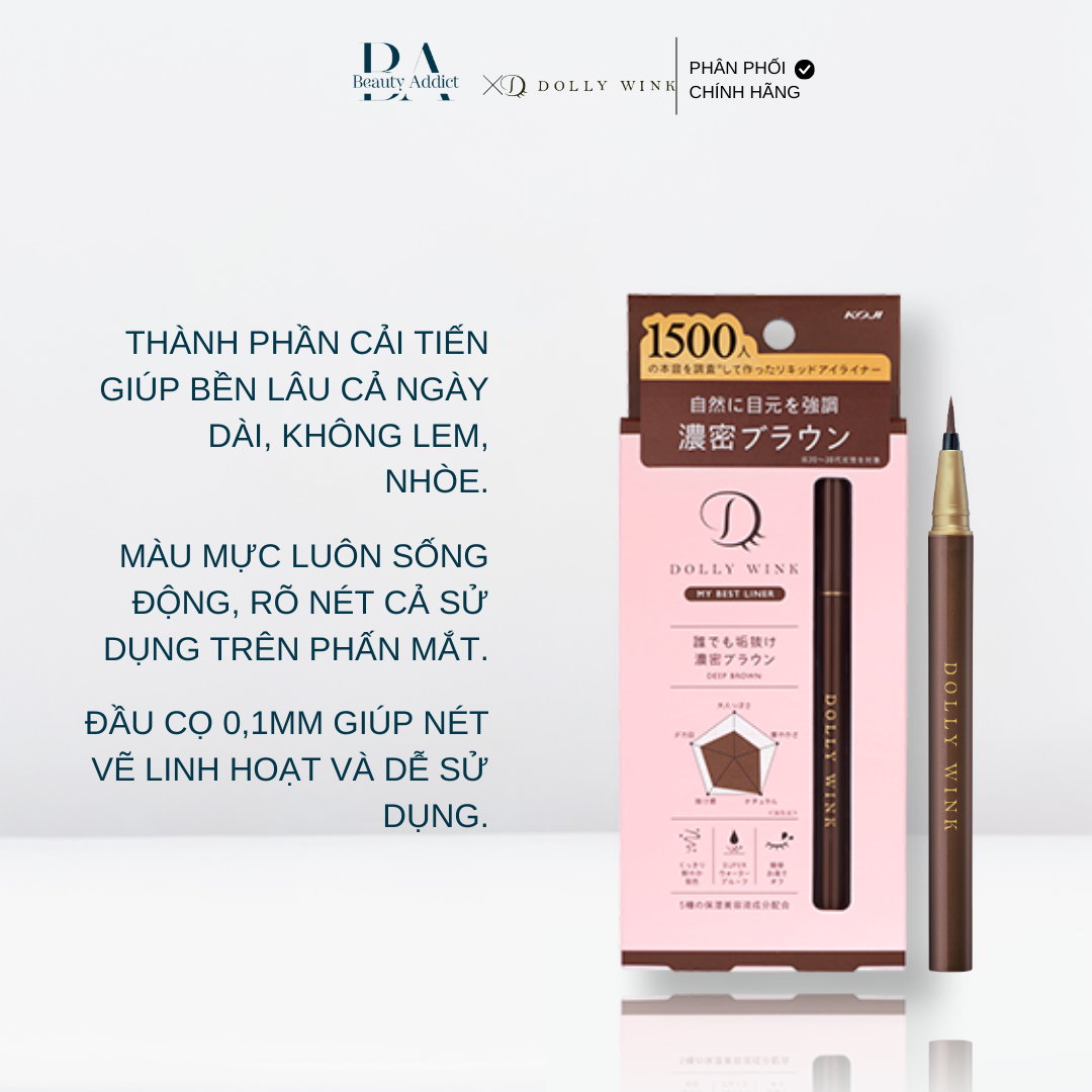 Bút kẻ mắt nước màu nâu đậm - Koji Dolly Wink My Best Liner Deep Brown
