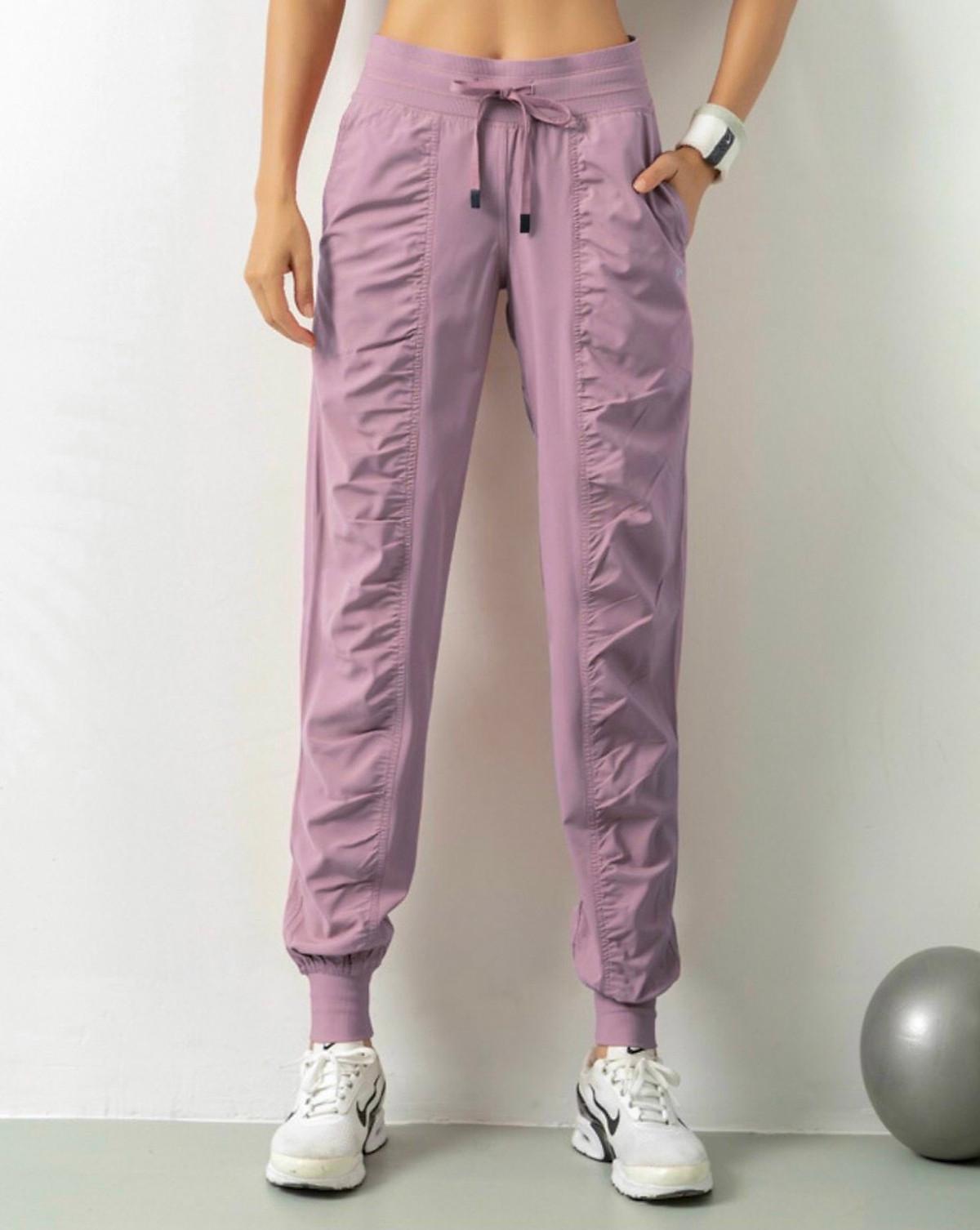 QUẦN DÀI JOGGER SPORT DÙ NỮ TẬP GYM/YOGA/ĐI BỘ CHẤT VẢI DÙ CAO CẤP THẤM HÚT MỒ HÔI - Màu Hồng