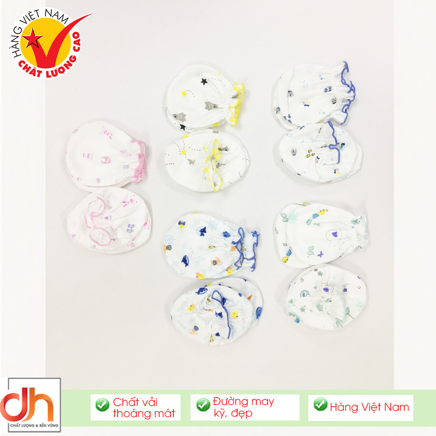 Set 5 bộ bao tay + bao chân sơ sinh JouBaby (SP000147)