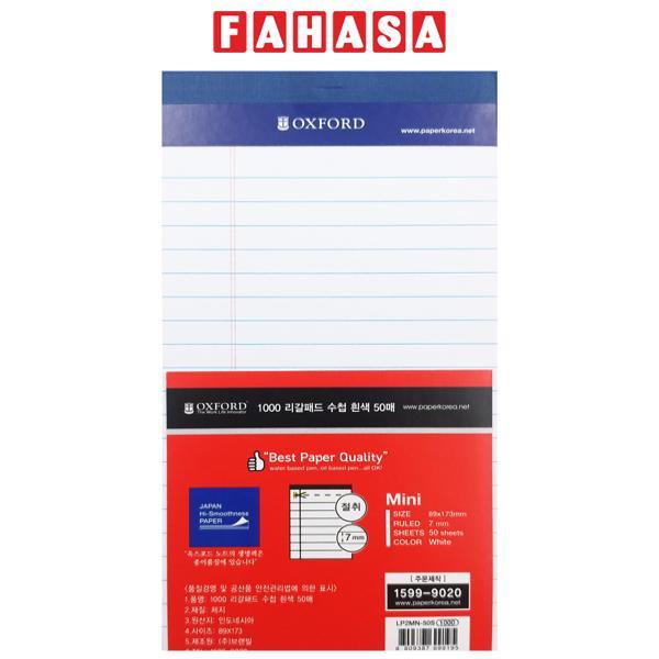 Sổ Legal Pad Mini Giấy Trắng 50 Trang - Oxford LP2MN-50S