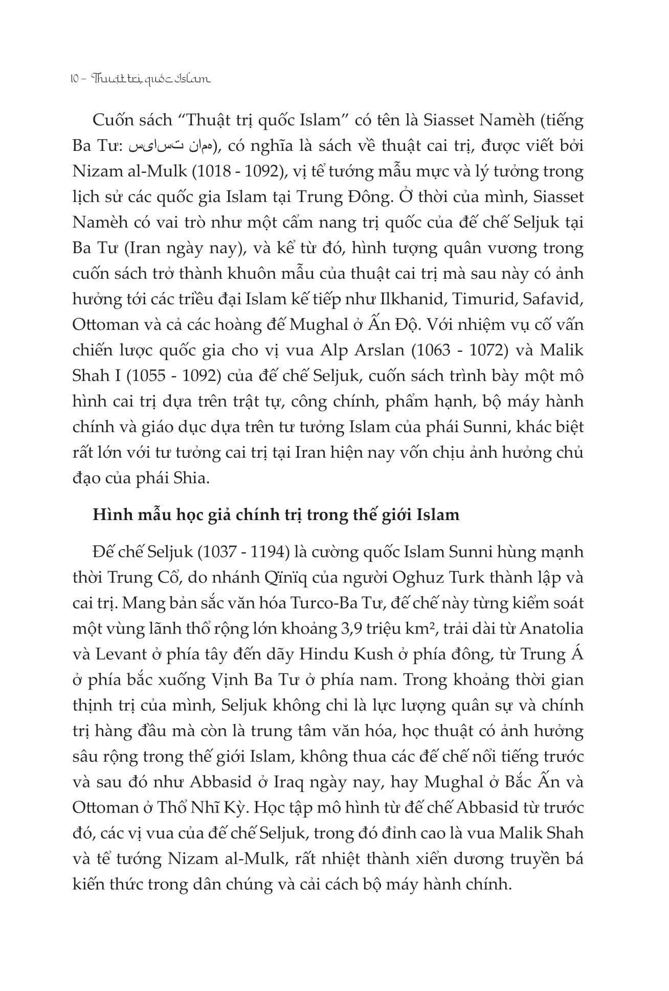 Sách - Thuật Trị Quốc Islam - Siasset Namèh - Bìa Cứng