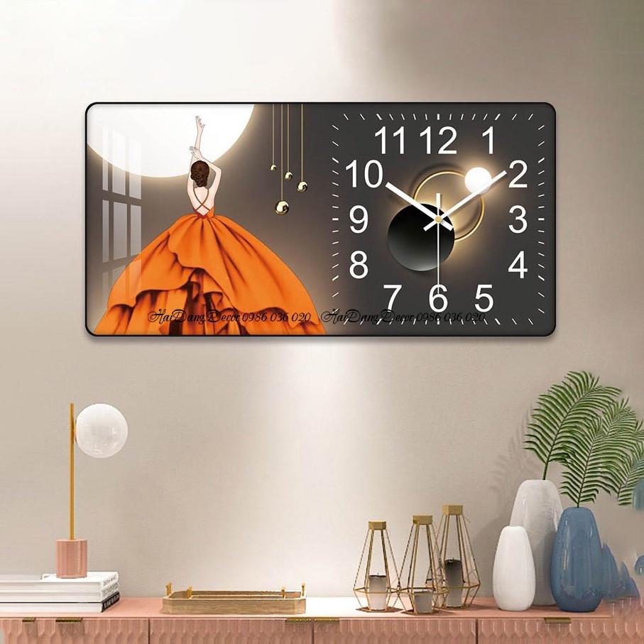 Tranh Đồng Hồ Treo Tường tráng gương ️Freeship️ Đồng Hồ Pha Lê Trang Trí Decor Nhà Cửa Phòng Khách kim trôi