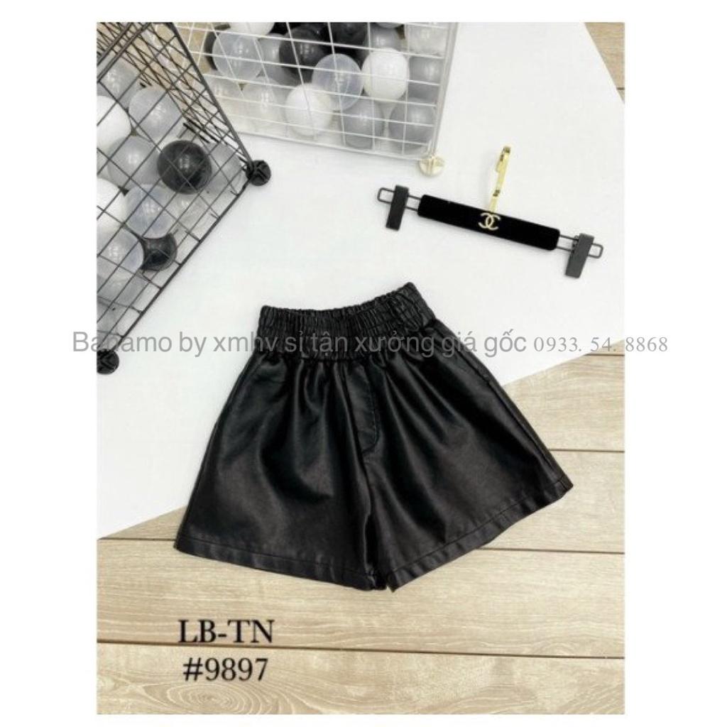 Quần short da nữ thiết kế cạp chun bản to dáng phồng trẻ trung siêu xinh cá tính thời trang Banamo Fashion 695