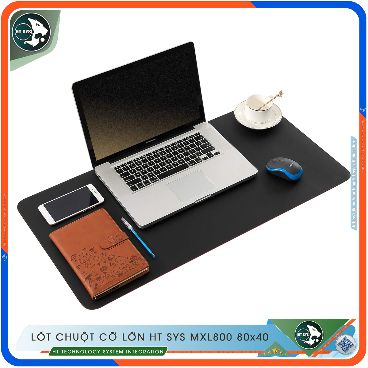 Pad Chuột HT SYS - Miếng Lót Chuột 80x40 Và 90x45 - Chất Liệu Da PU Cao Cấp, Sử Dụng 2 Mặt, Thiết Kế Sang Trọng - Chống Trơn Trượt, Chống Nhăn - Hàng Chính Hãng