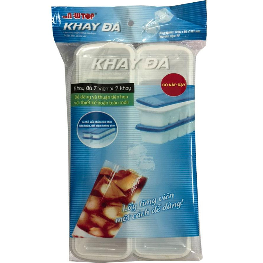 Khay đá viên có nắp đậy chống khuẩn (14 viên)