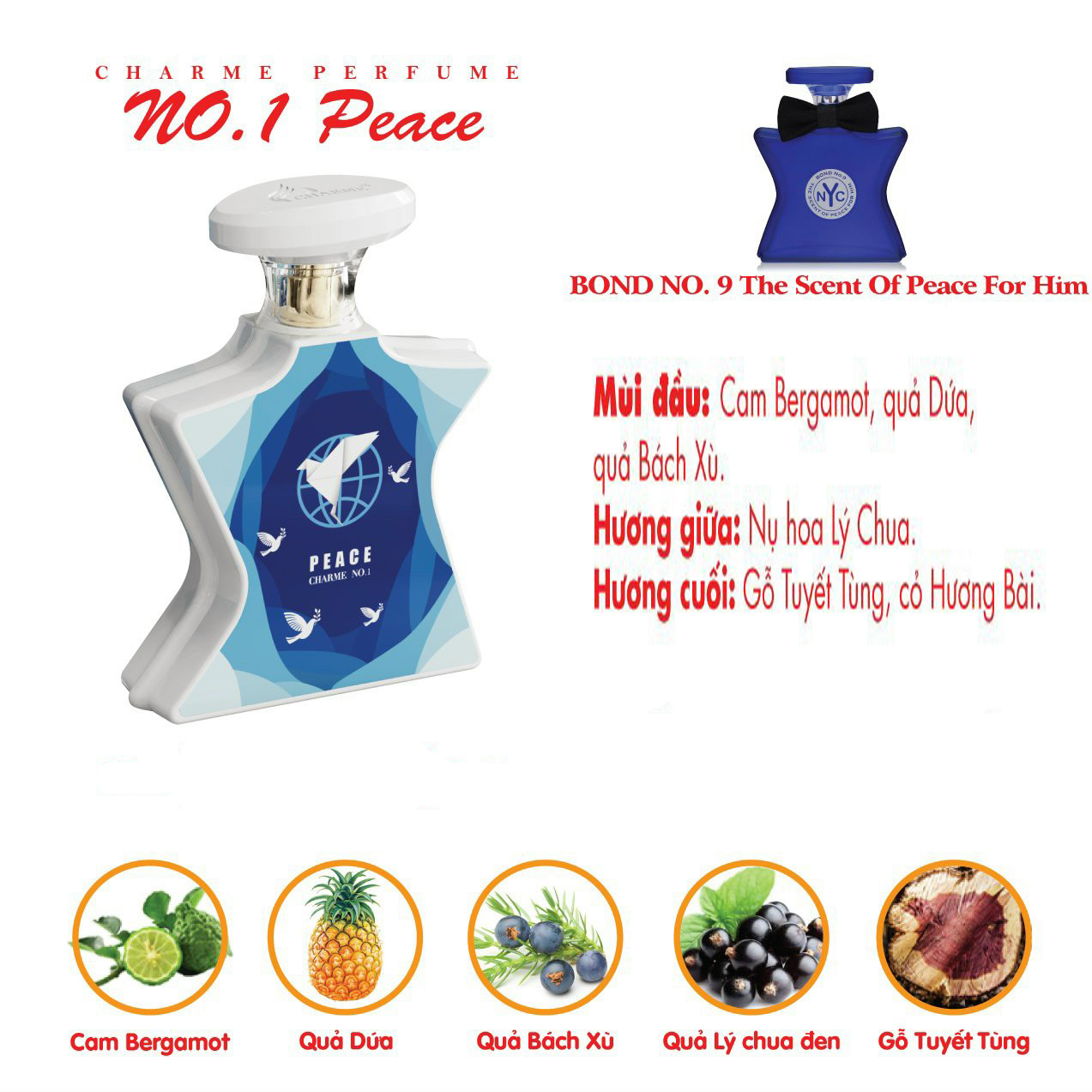 Nước Hoa Nam Charme No.1 Peace 100ml