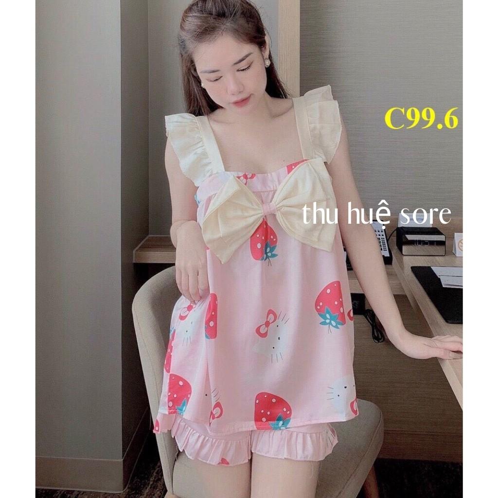 Đồ Bộ Mặc Nhà Lụa Satin Loại 1 Phong Cách Tiểu Thư Cho Nữ
