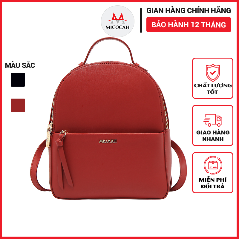 Balo Nữ Mini Thời Trang Micocah Đi Học Đi Chơi Phong Cách Hàn Quốc Sang Chảnh Chất Da Cao Cấp Cực Đẹp Giá Rẻ Mc19 - Fsd354 - 2 Đỏ