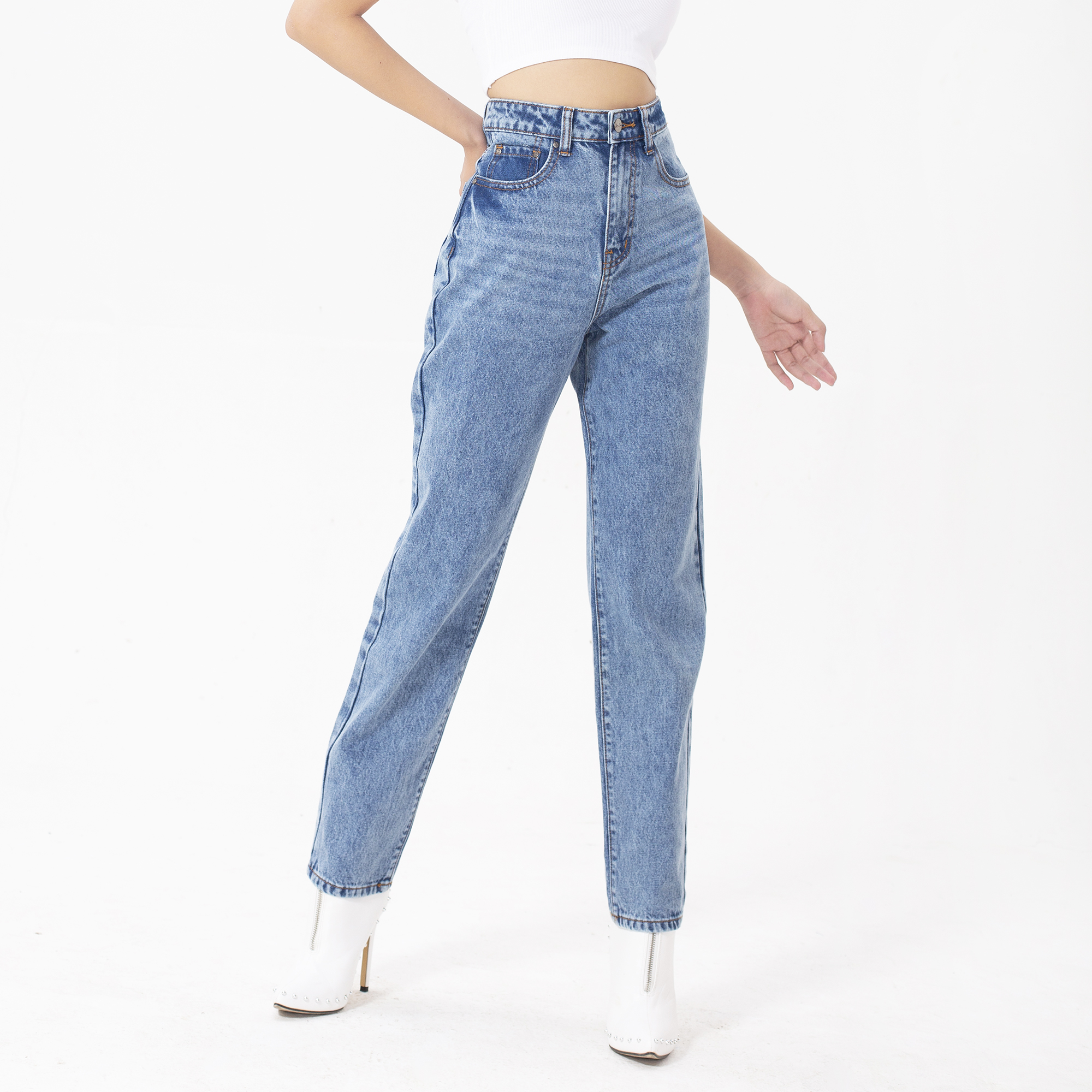 Quần Mom Jeans Classic Blue Aaa Jeans