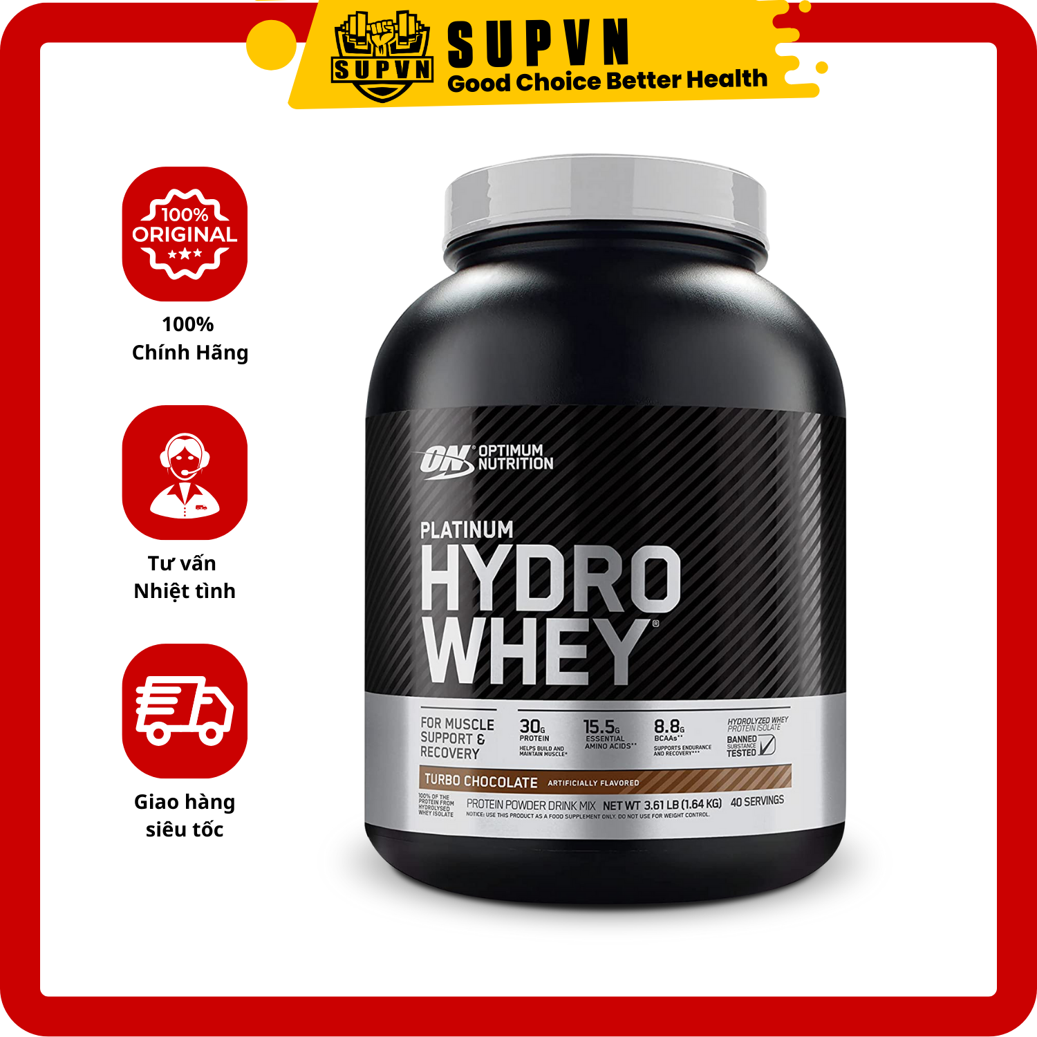 Platinum Hydro Whey 3.5lbs Dòng Whey Hydrolyzed Tinh Khiết Chính Hãng ON