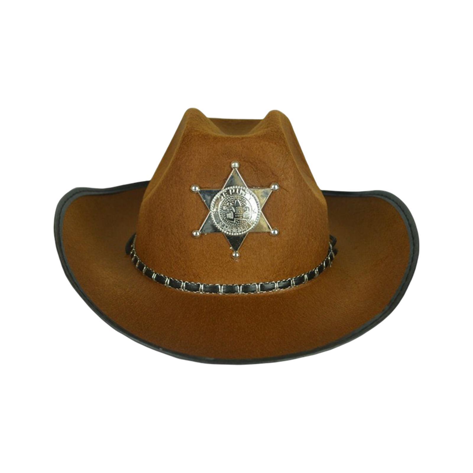 Cowboy Hat Wide Roll up Brim Gentleman Hat for Performance Outdoor Role Play