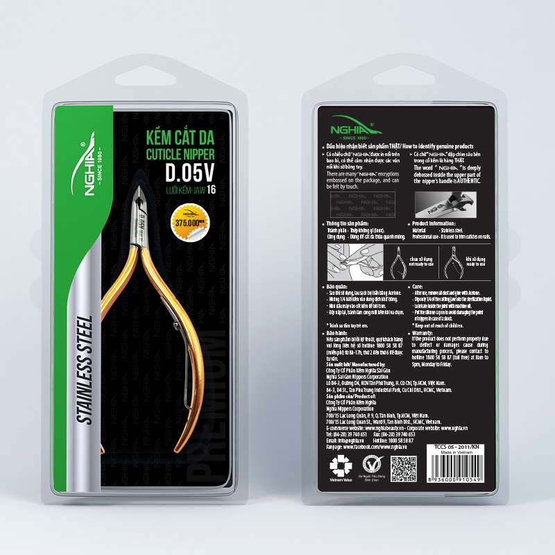 Kềm cắt da thép không gỉ D-05V