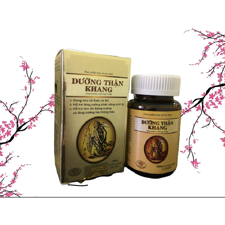 Thực Phẩm Bảo Vệ Sức Khỏe Dưỡng Thận Khang lọ 30 viên- Bồi bổ nguyên khí, bổ thận, làm ấm bàng quang và tăng cường lưu thông máu