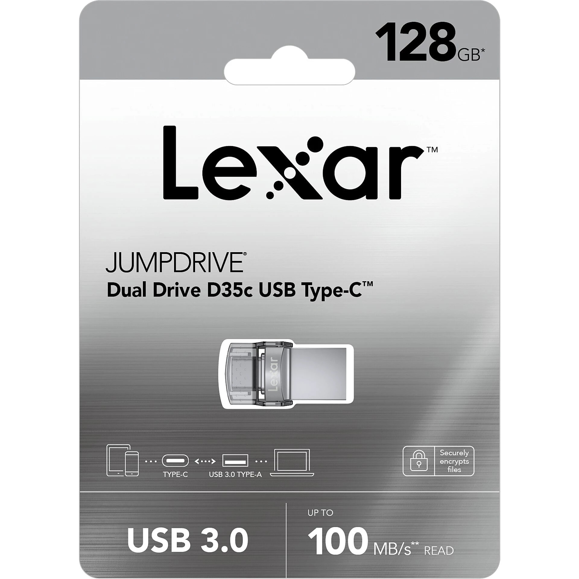 USB Lexar 128G JumpDrive DualDriveD35C USB3.0 TypeC (LJDD35C128G-BNBNG) | Hàng Chính Hãng
