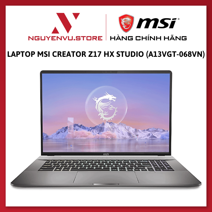 Laptop MSI Creator Z17 HX Studio (A13VGT -068VN) (i7 13700HX 32GB RAM/2TB SSD/RTX4070 8G/17.0 inch QHD+ 165Hz Touch/Bút cảm ứng/Win 11/Xám/Vỏ nhôm) - Hàng Chính Hãng