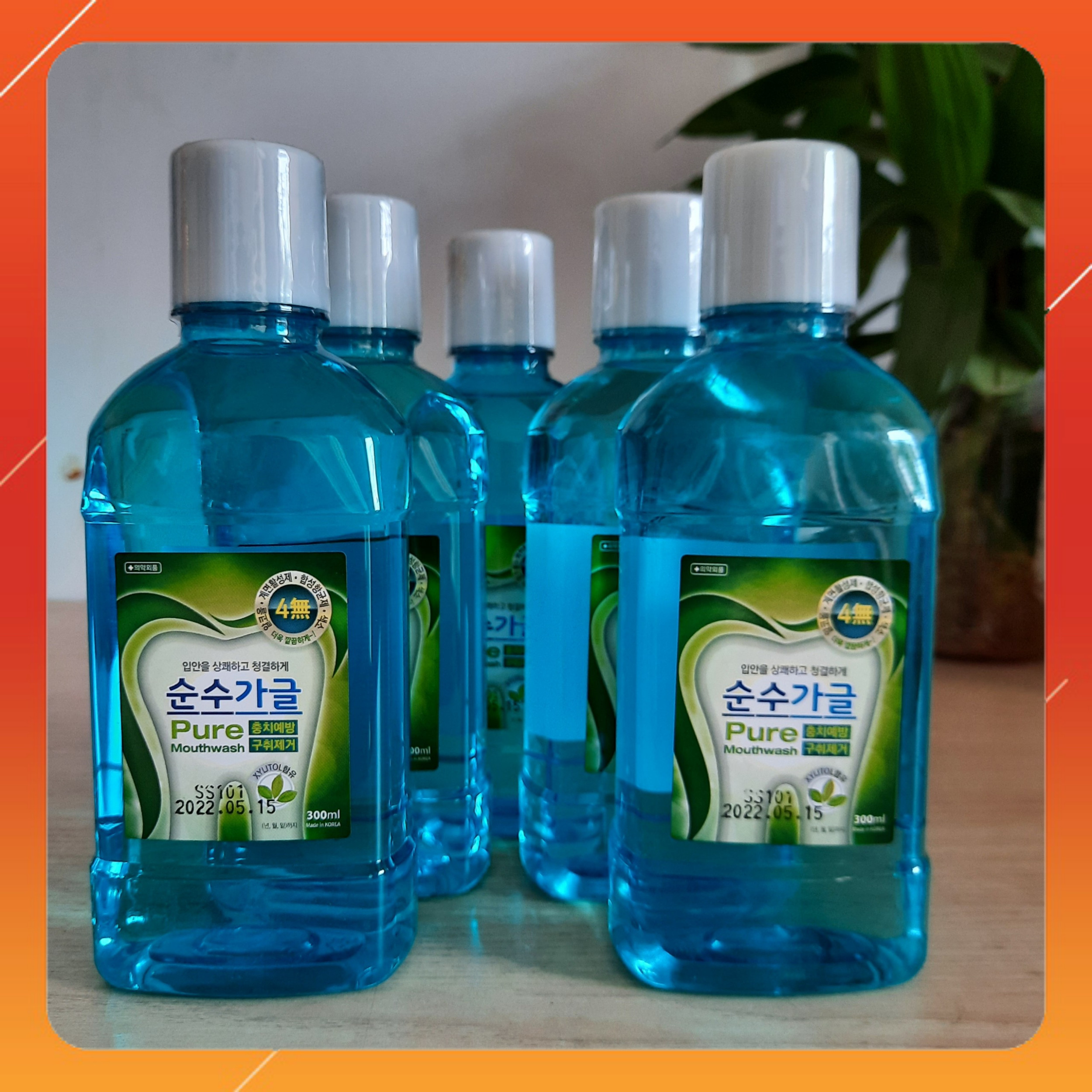 Nước súc miệng nhập khẩu Hàn Quốc - Chai 300ml hương chanh, không cay dùng được cho người lớn và trẻ em