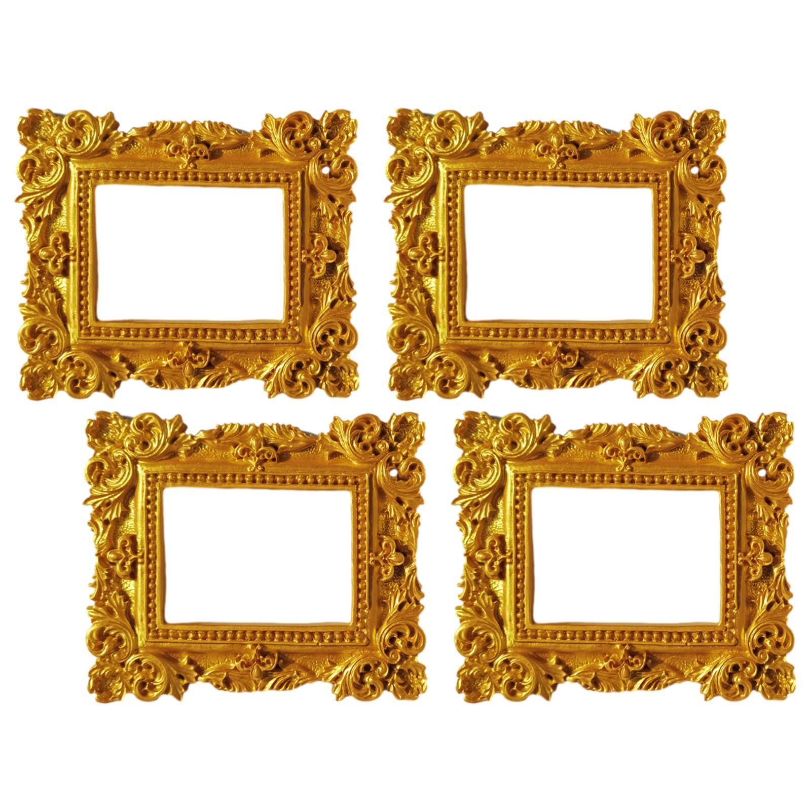 Mini Photo Frame Embossed Photography Photo Frame Antique Ornate Resin Frame