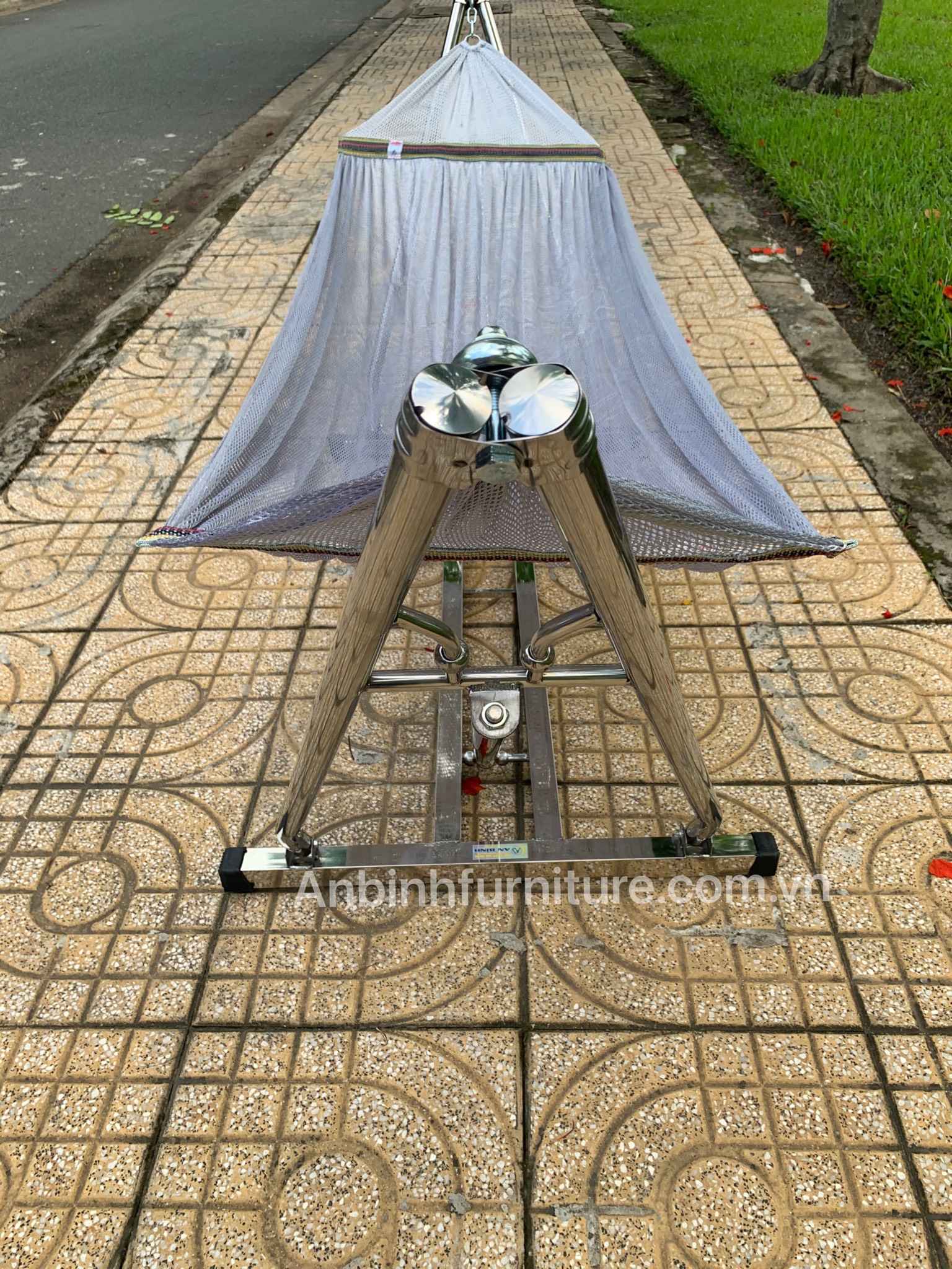 Võng xếp INOX An Bình chân vuông 40 x 40 tải trọng 200kg INV02