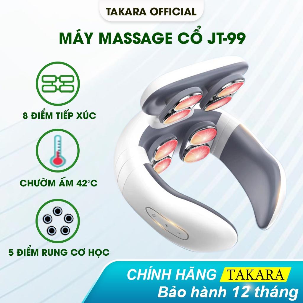 Máy Mát Xa Cổ Vai Gáy TAKARA, Massage Trị Liệu Xung Điện Giảm Đau Mỏi Với 8 Chế Độ Massage JT99