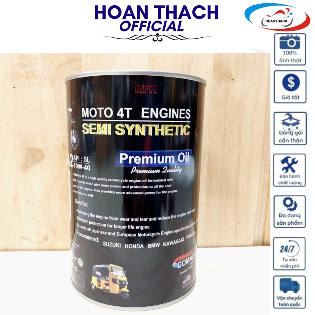 Nhớt Xe Số Comado 4T 10W - 40 1L Hộp Đen HOANTHACH SP019268