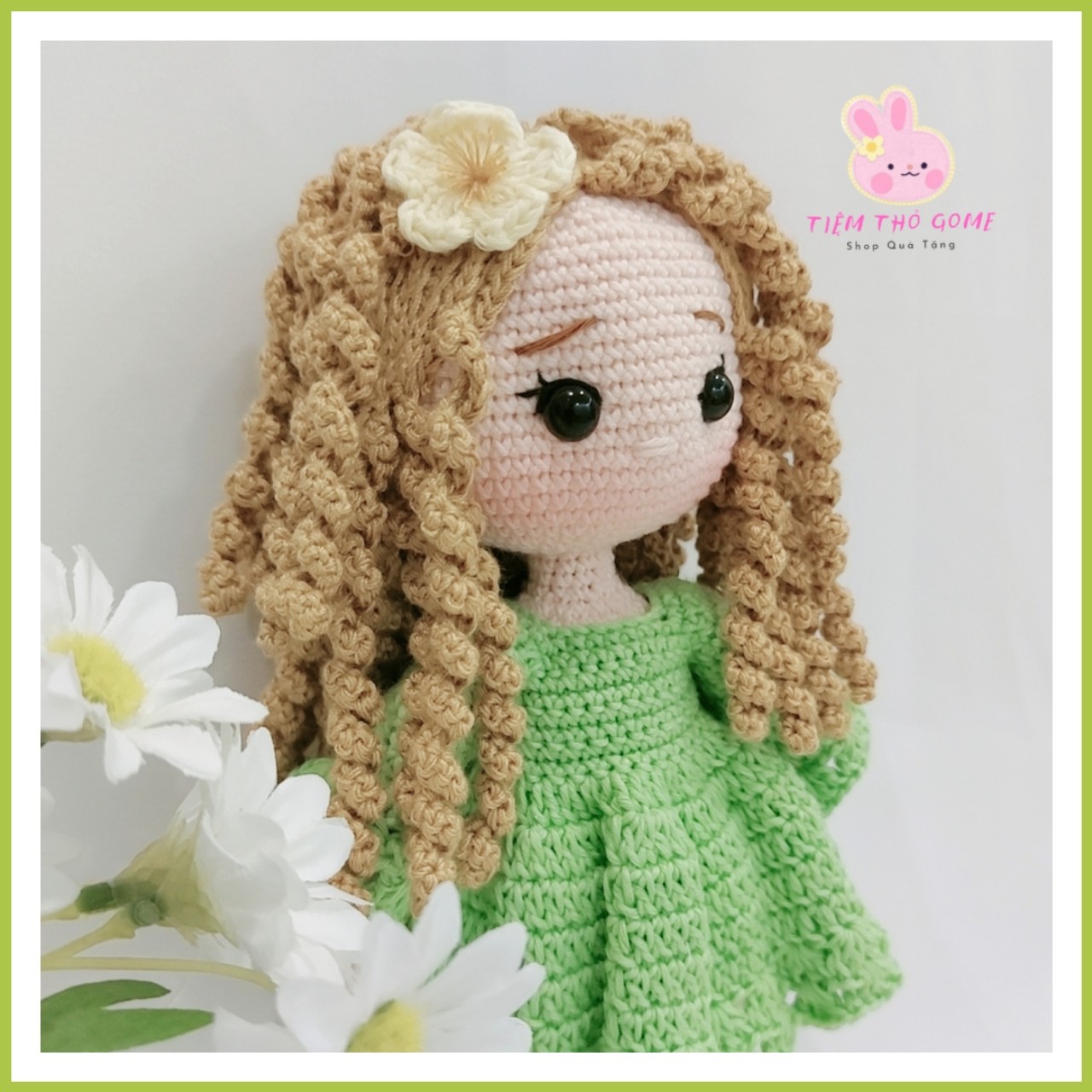 Búp bê nhồi bông, búp bê len móc handmade, búp bê Rosaline 21,  quà cho bé