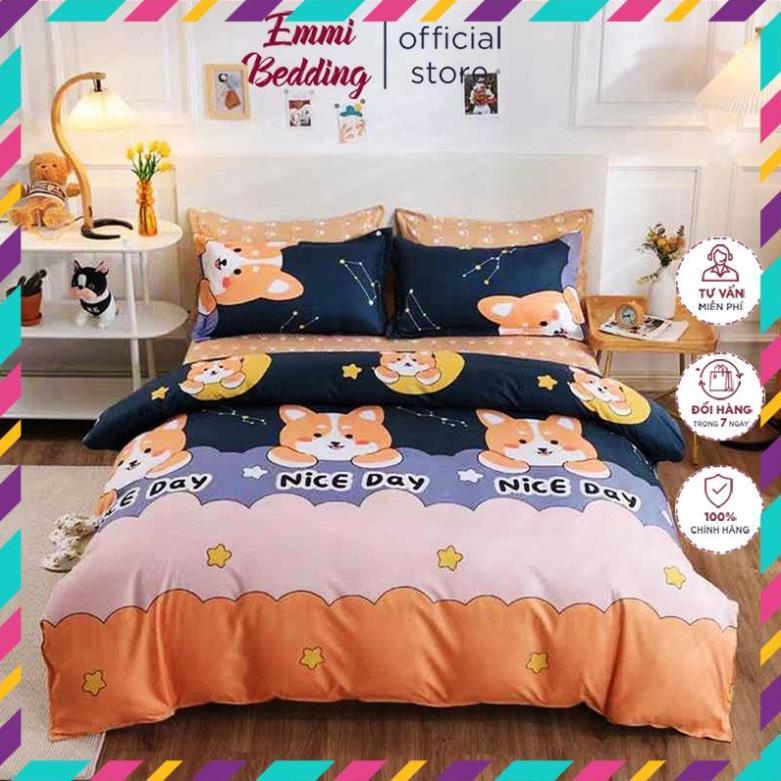 Bộ Chăn ga gối , cotton poly cao cấp- mẫu new miễn phí bo chun