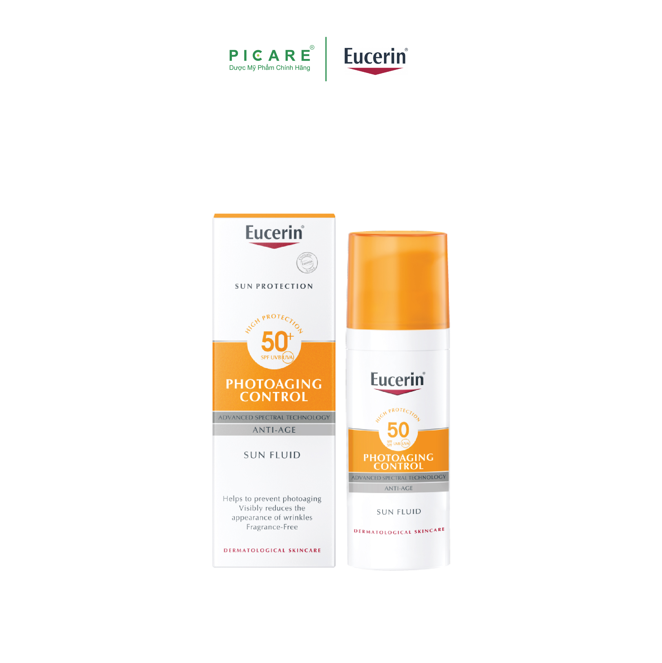 Kem chống nắng giúp ngăn ngừa lão hóa da Eucerin Sun Fluid Photoaging Control SPF 50