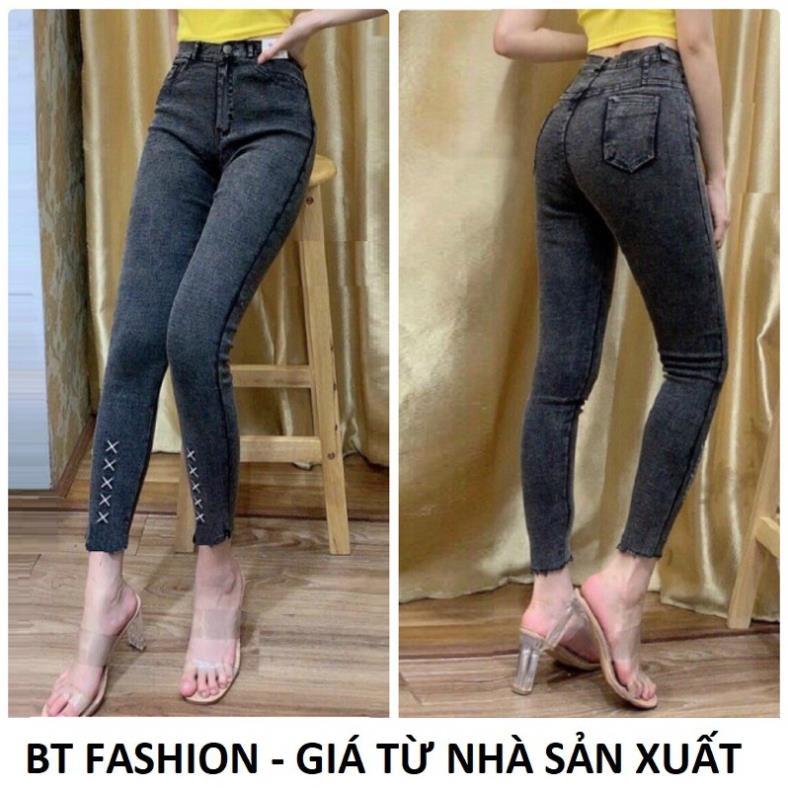 Quần Bò Nữ Kaki Thun Giả Jean Co Dãn Mạnh, Mặc Thoải Mái - BT Fashion (WASH)