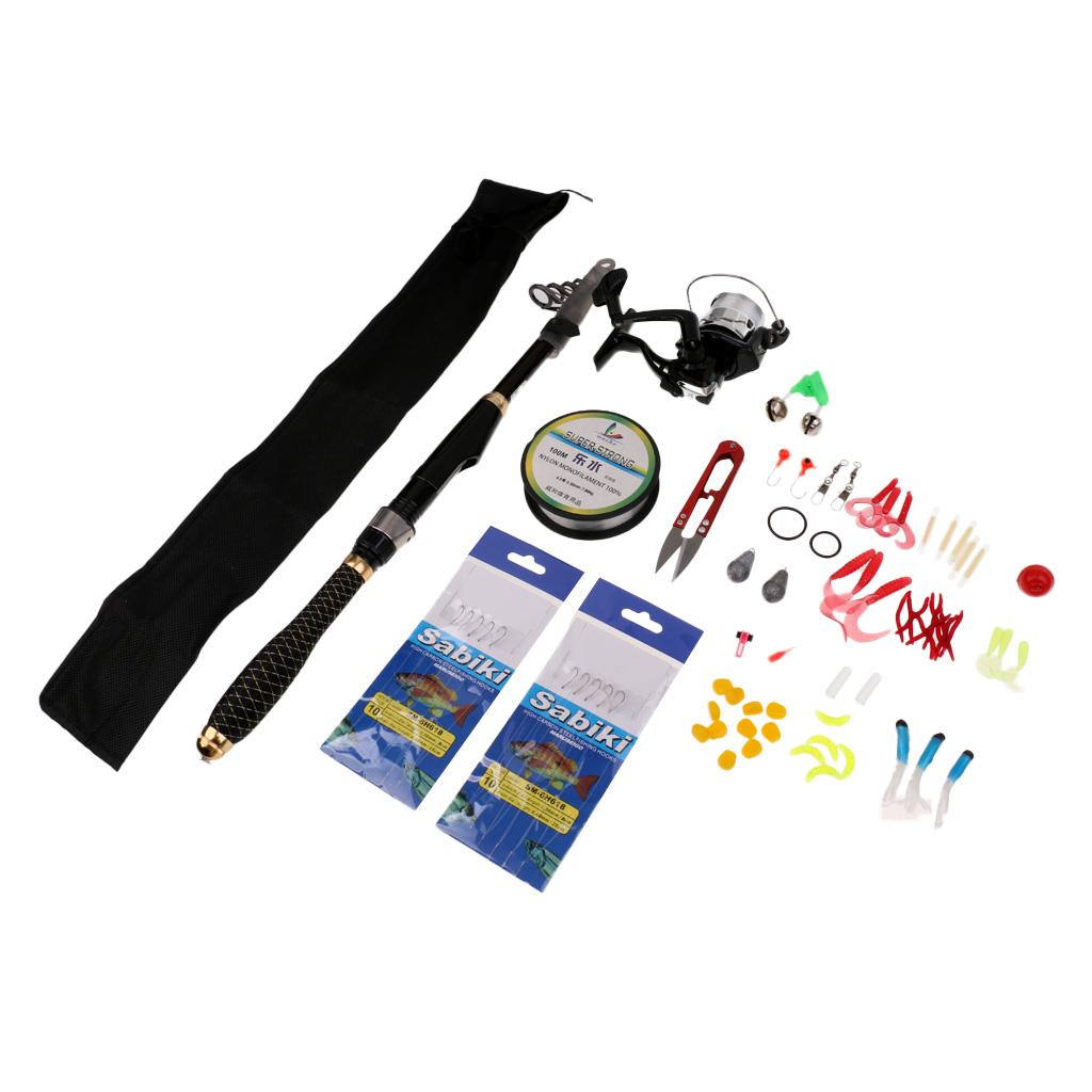 Fishing Full Kit Fishing Rods Kit Fishing Hooks Swivels Float Tackle Box