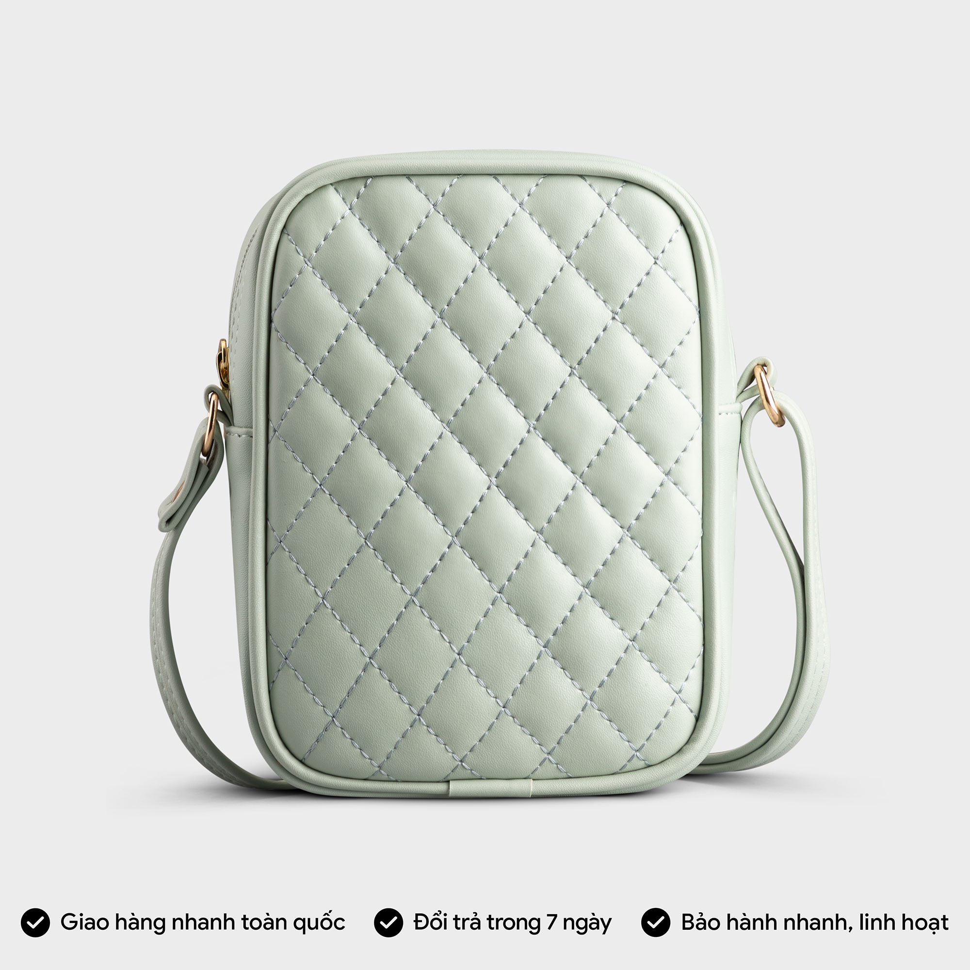 Túi đeo chéo nữ mini họa tiết trần chỉ caro Yuumy Seasand YN131