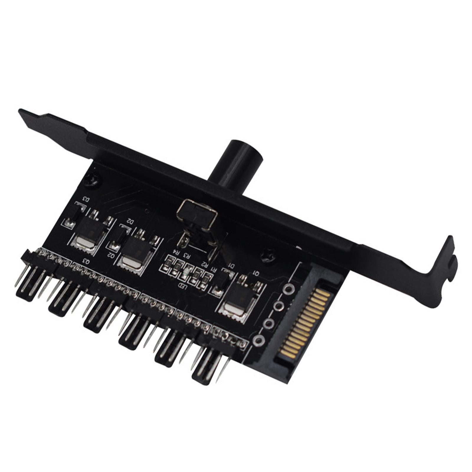 6 Way PC Cooler Cooling Fan Speed Controller PCI Bracket 12V Premium , Supporting 4-Pin/3-Pin Fans