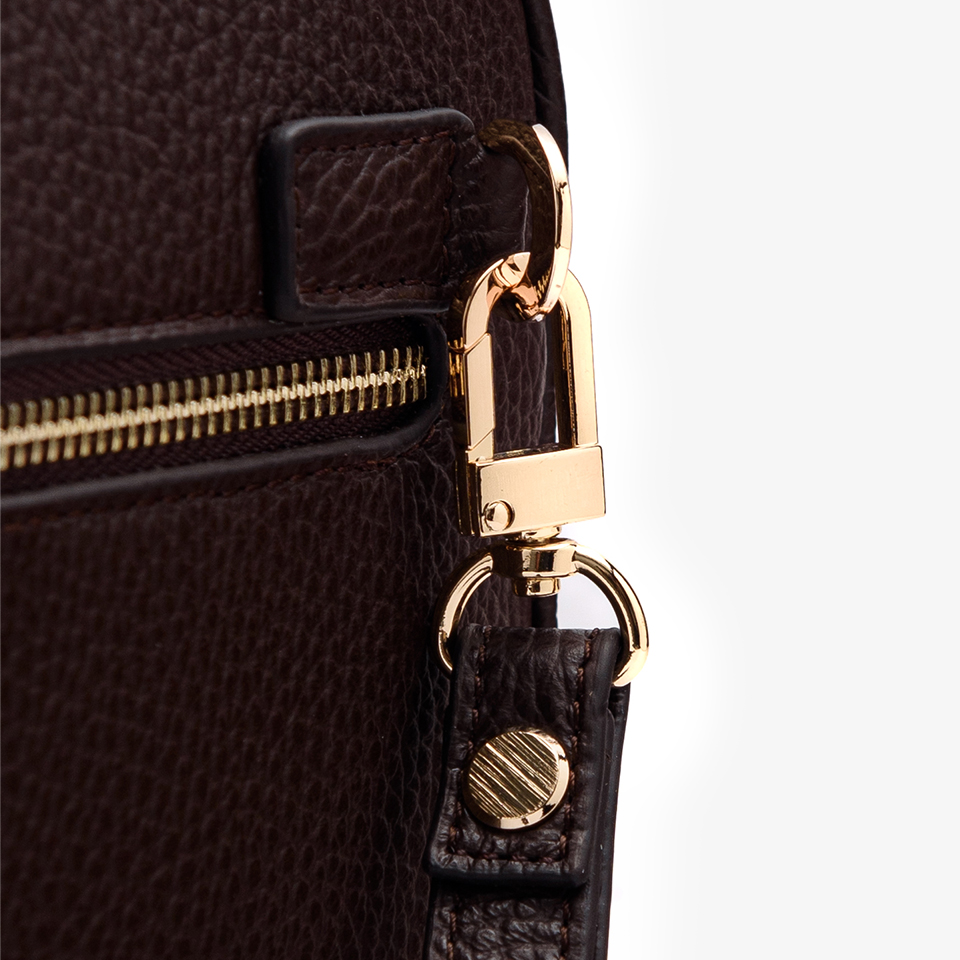 Ví Nam Cầm Tay Clutch Da Hàng Hiệu GENCE RB05 Da Bò Khóa Vân Tay Cao Cấp Màu Nâu