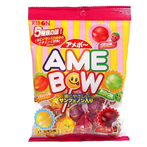 Kẹo mút Ame Bow vị trái cây gói 120gr (12 cây)