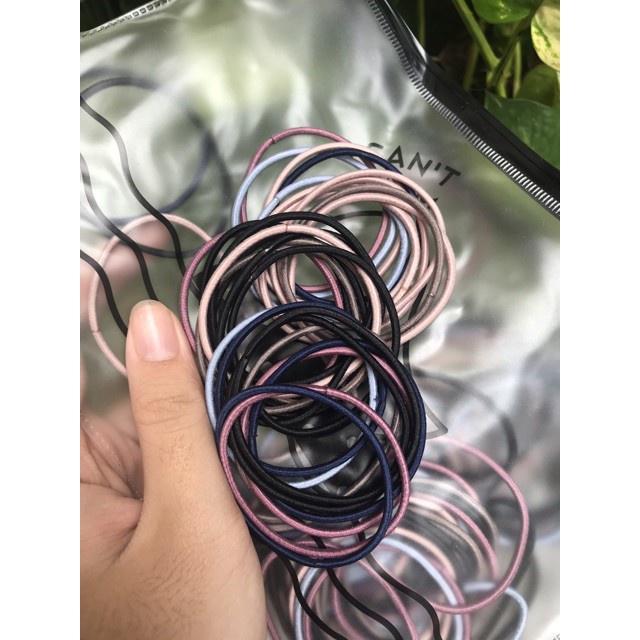 Set 100 DÂY BUỘC TÓC Nữ Kèm Túi Zip