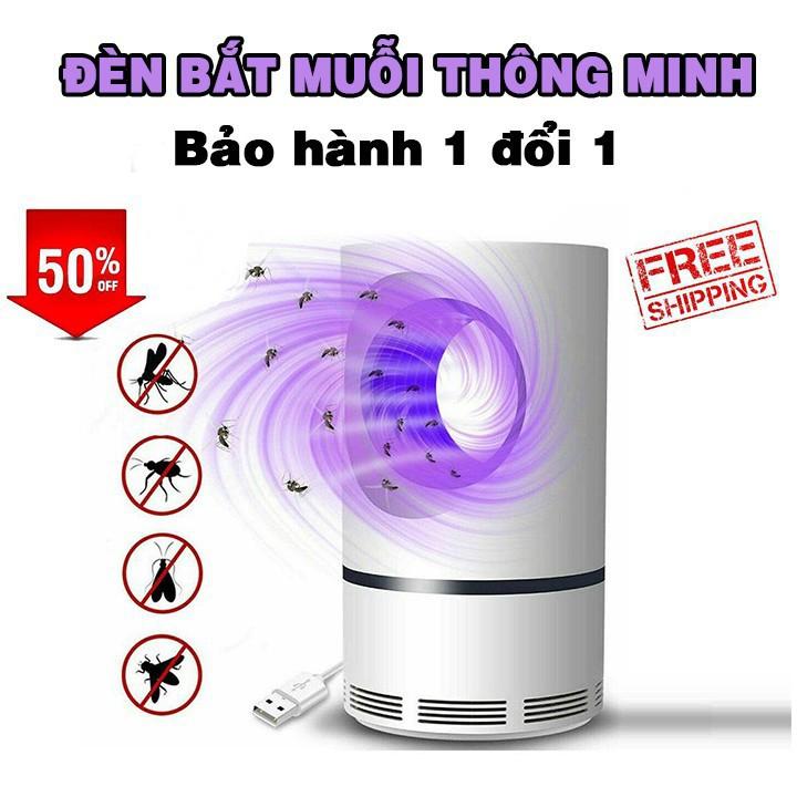 Đèn bắt muỗi hình trụ thông minh bóng hút led tia uv  đầu cắm cổng usb cho phòng ngủ