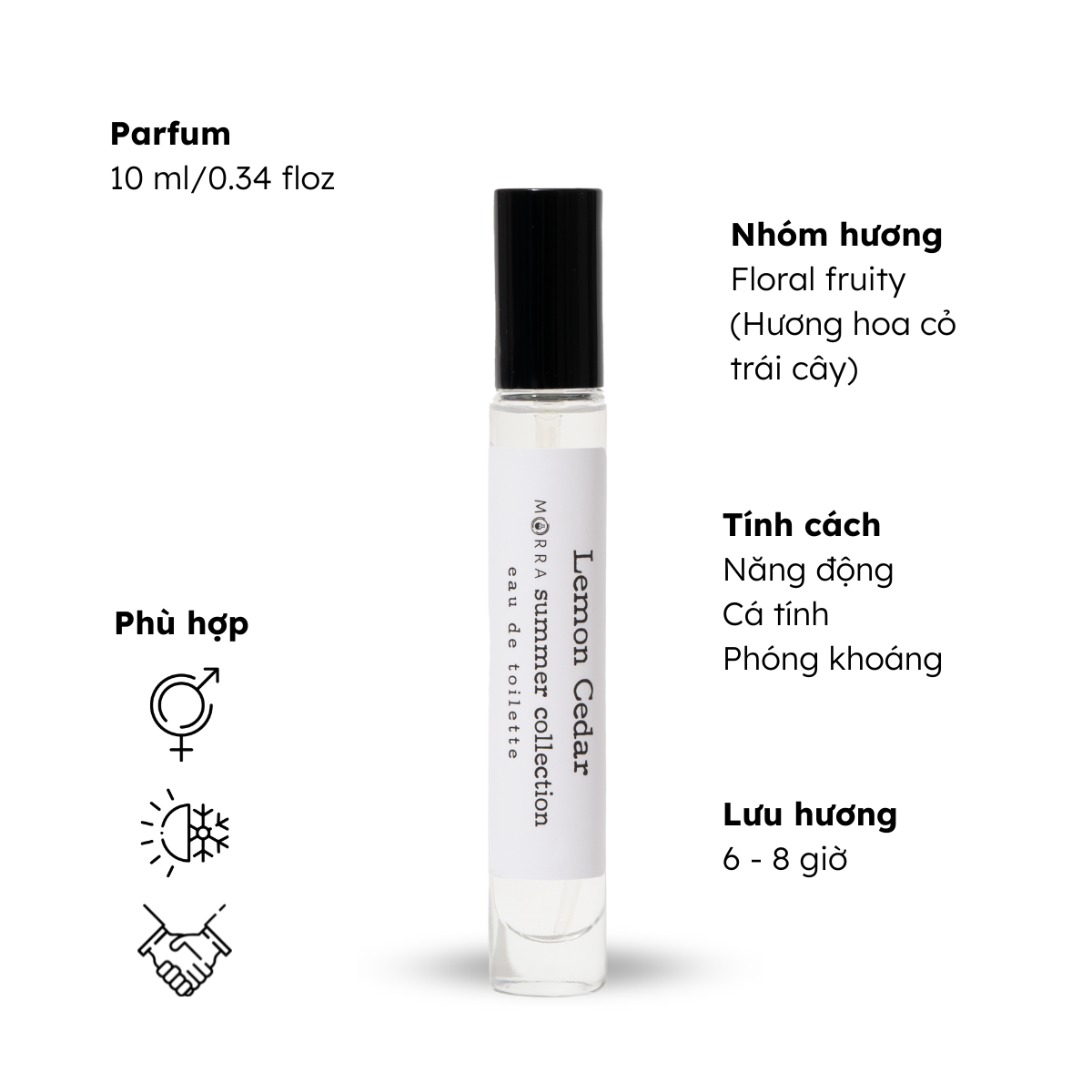 Nước hoa nữ Morra No.15  nguyên liệu nhập Pháp hương hoa cỏ, trái cây, năng động, cá tính, phóng khoáng lưu hương thơm lâu - dạng xịt