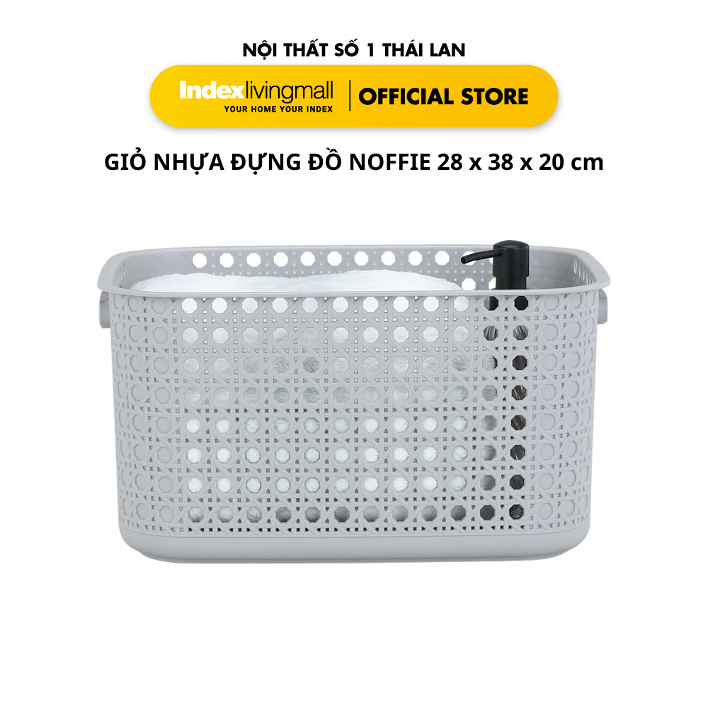 Giỏ Nhựa NOFFIE Thái Lan Đựng Đồ Đa Năng Kèm Quai Xách Tiện Lợi Màu Xám | Index Living Mall | Nội Thất Nhập Khẩu Thái Lan - Phân Phối Độc Quyền Tại Việt Nam