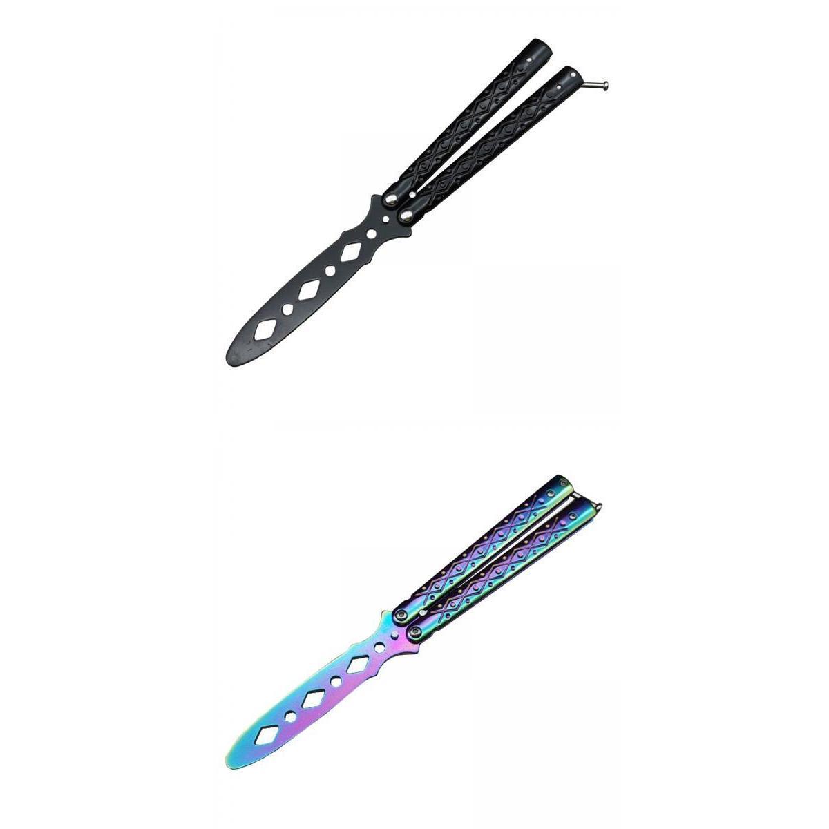 2pcs Butterfly Balisong Trainer Training Knife Tool for Outdoor
