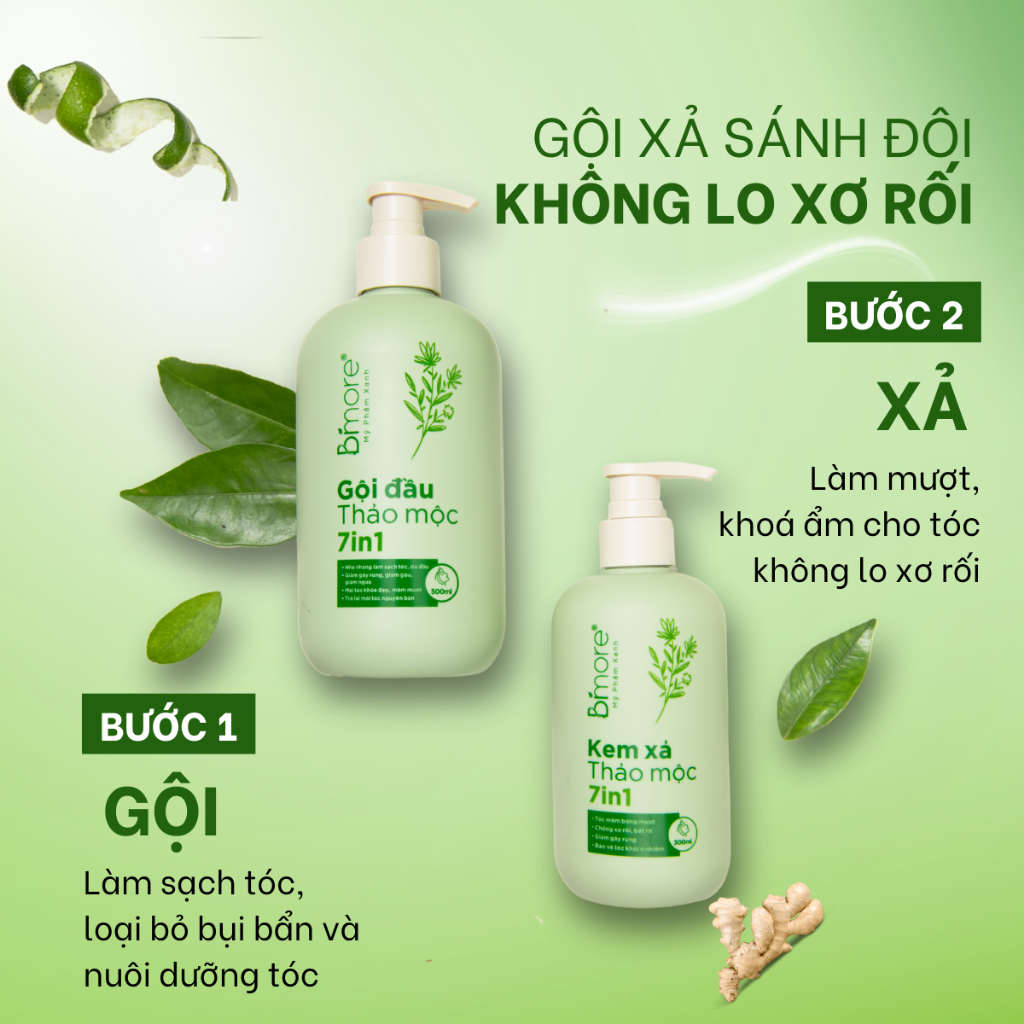 Gội đầu thảo mộc 7in1 làm sạch da đầu, phục hồi tóc, giúp tóc chắc khỏe
