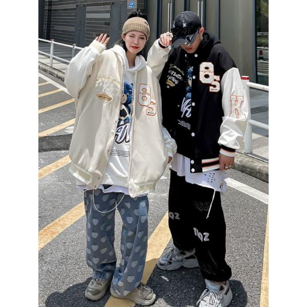 ÁO KHOÁC DÙ BOMBER 2 LỚP THÊU HOẠ TIẾT KIỂU BÓNG CHÀY FORM RỘNG UNISEX NAM NỮ,ÁO CARDIGAN VIỀN PHỐI MÀU CỰC ĐẸP