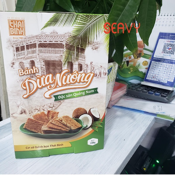 Đặc Sản Nha Trang- Bánh Dừa Nướng Thái Bình, Giòn Không Cứng, Thơm Ngon Seavy Hộp 230g