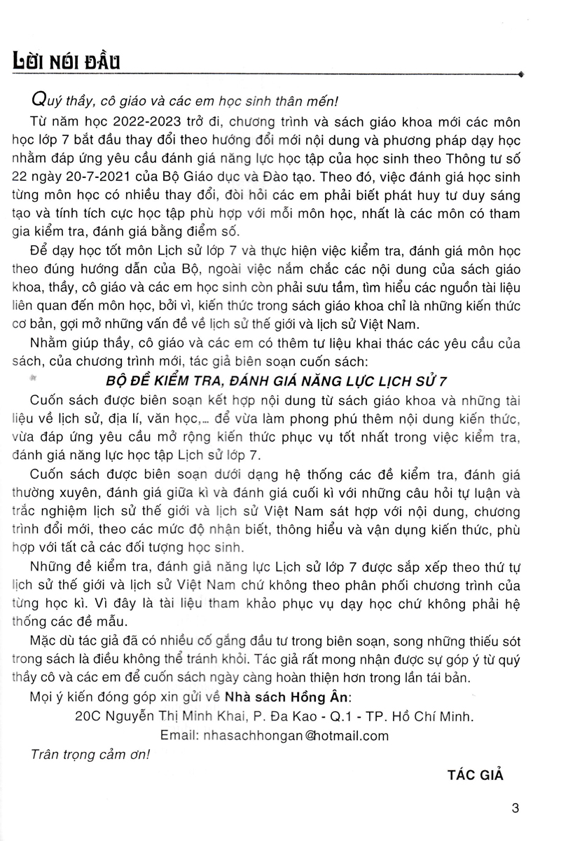 Đề Kiểm Tra Đánh Giá Lịch Sử Lớp 7 - HA