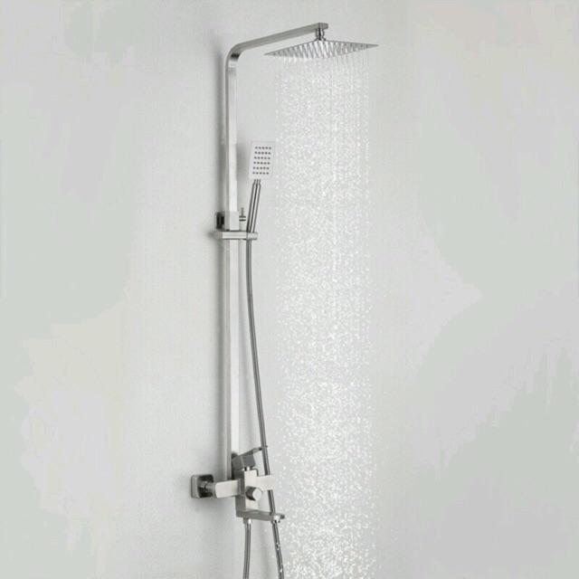 Bộ sen cây VUÔNG tắm nóng lạnh Inox 304 cao cấp