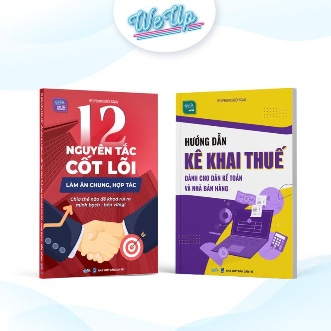 Combo 2 sách: 12 Nguyên tắc cốt lõi làm ăn chung, hợp tác và Hướng dẫn kê khai thuế dành cho nhà bán hàng (Combo/lẻ)