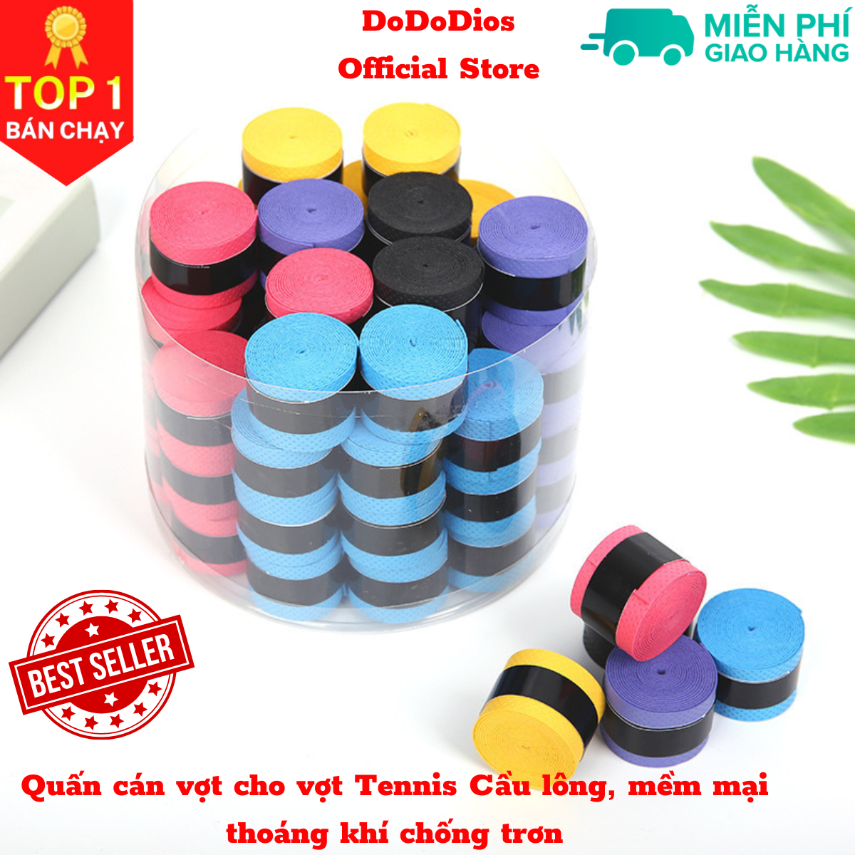 Quấn cán vợt cầu lông, quần cán vợt tennis dododios cho vợt Tennis Cầu lông, mềm mại thoáng khí chống trơn thoát mồ hôi, độ bám cao - dây quấn cán vợt cầu lông, dây quấn cán vợt tennis Hàng Chính Hãng